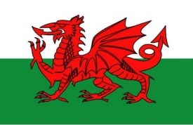Welsh flag with black border